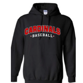 BLACK CARDINALS BASEBALL HOODIE SWEATSHIRT