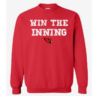 WIN THE INNING CREW NECK SWEATSHIRT RED DISTRESSED • DT