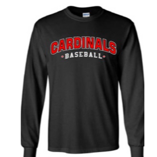 BLACK CARDINALS BASEBALL L/S T-SHIRT •DT