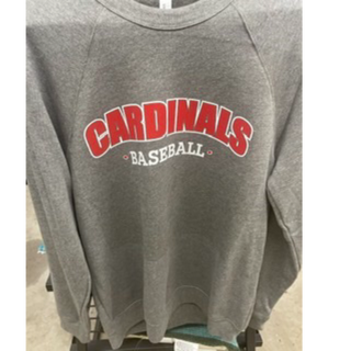 BELLA CANVAS RAGLAN SLEEVE SWEATSHIRT - CARDINAL BASEBALL