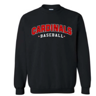 BLACK CARDINALS BASEBALL • DT CREW NECK SWEATSHIRT