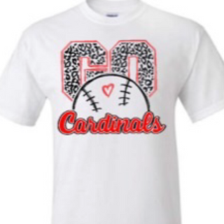 Leopard Go Cardinals Baseball T-Shirt