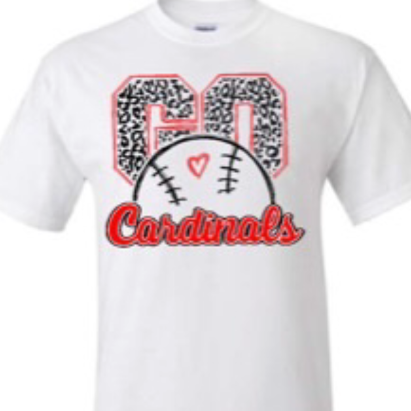 Leopard Go Cardinals Baseball T-Shirt Main Image