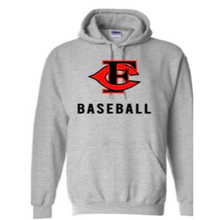 Red/Black FC Baseball Grey Hooded Sweatshirt • DT