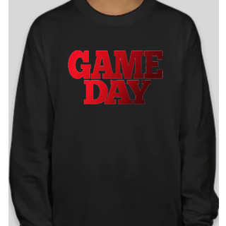 GAME DAY BLACK CREW NECK SWEATSHIRT