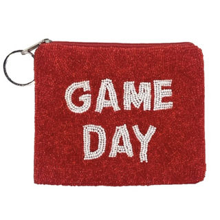 RED GAME DAY ⚾️ BEADED COIN POUCH