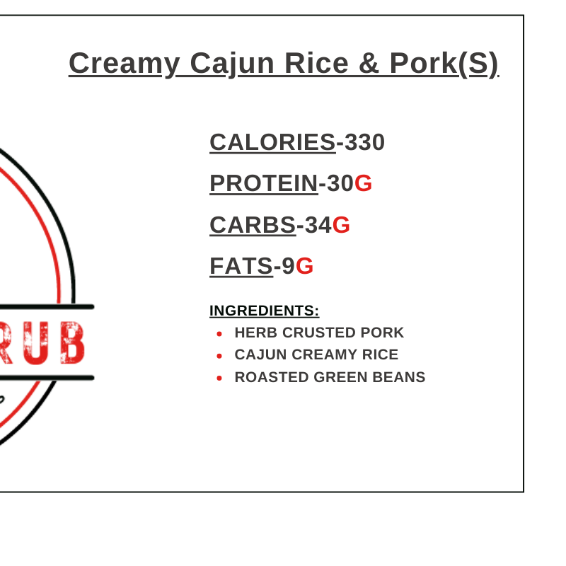 Creamy Cajun Rice & Pork(S) Large Image