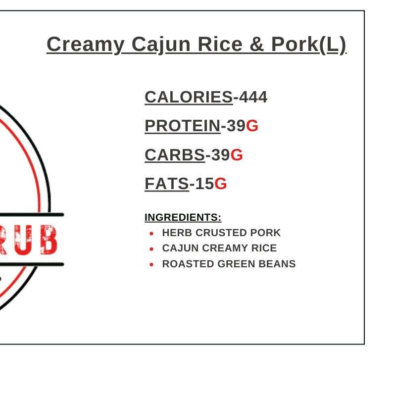 Creamy Cajun Rice & Pork(L) Large Image