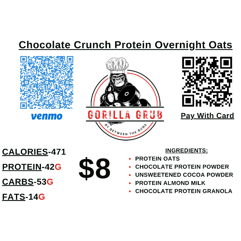 Chocolate Crunch Protein Overnight Oats
