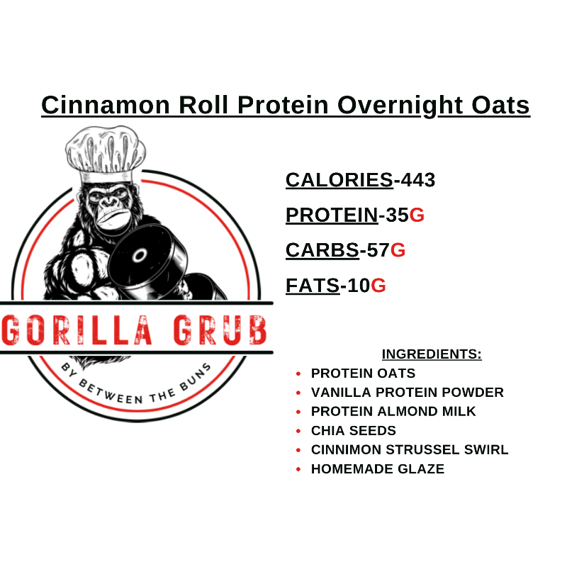 Cinnamon Roll Protein Overnight Oats