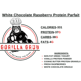 White Chocolate Raspberry Protein Parfait