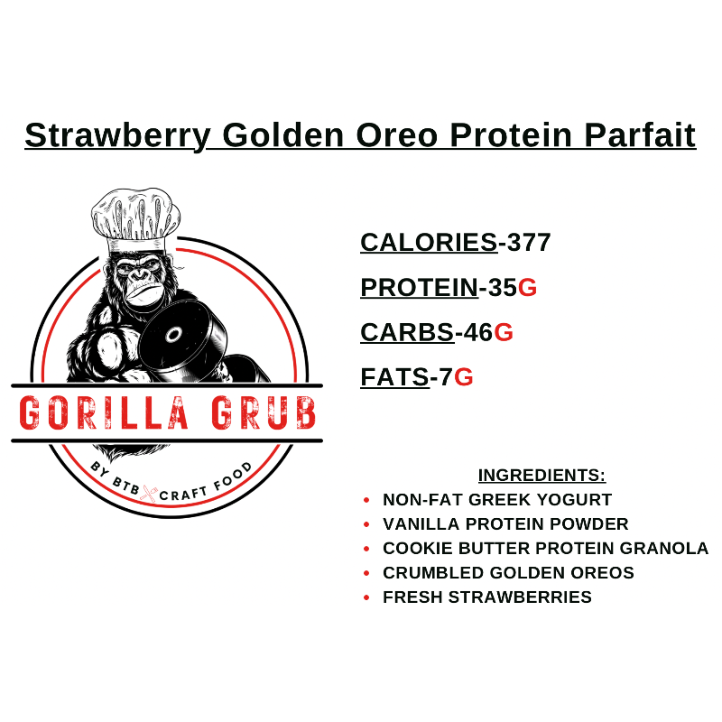 Strawberry & Golden Oreo Protein Parfait