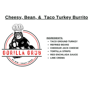 Cheesy, Bean, & Taco Turkey Burrito
