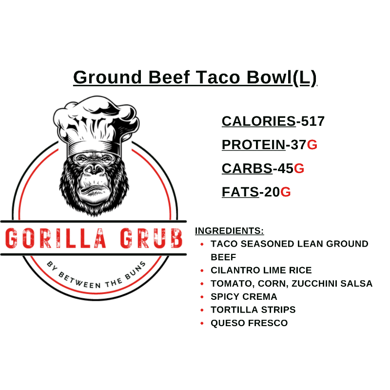 Ground Beef Taco Bowl(L)