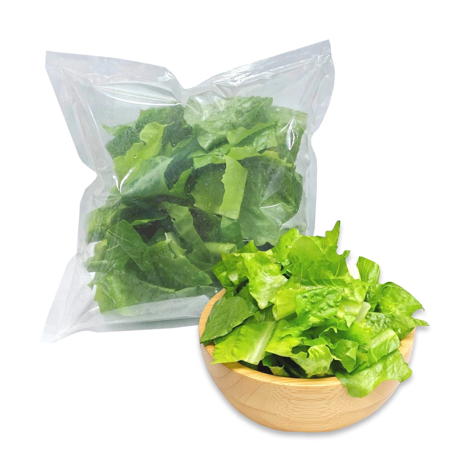 สลัดคอสอินทรีย์ พร้อมกิน Ready to Eat Green Cos Lettuce 120g