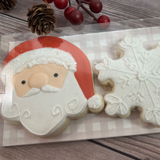 Two Cookie Gift Set -- Santa & Snowflake