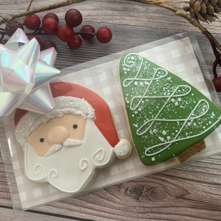 Two Cookie Gift Set -- Santa & Tree