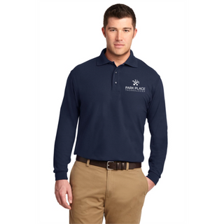 Port Authority Silk Touch Long Sleeve Polo, Navy  |  K500LS