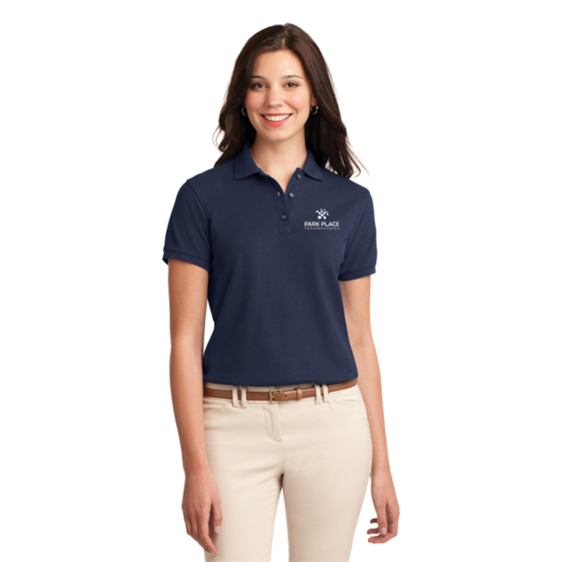 Port Authority Ladies Silk Touch Polo, Navy  |  L500 Main Image