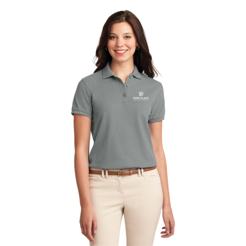 Port Authority Ladies Silk Touch Polo, Cool Gray  |  L500 Main Image