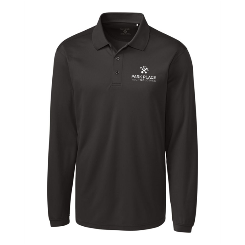 Clique Ice Pique Mens Long Sleeve Tech Polo, Titan Main Image