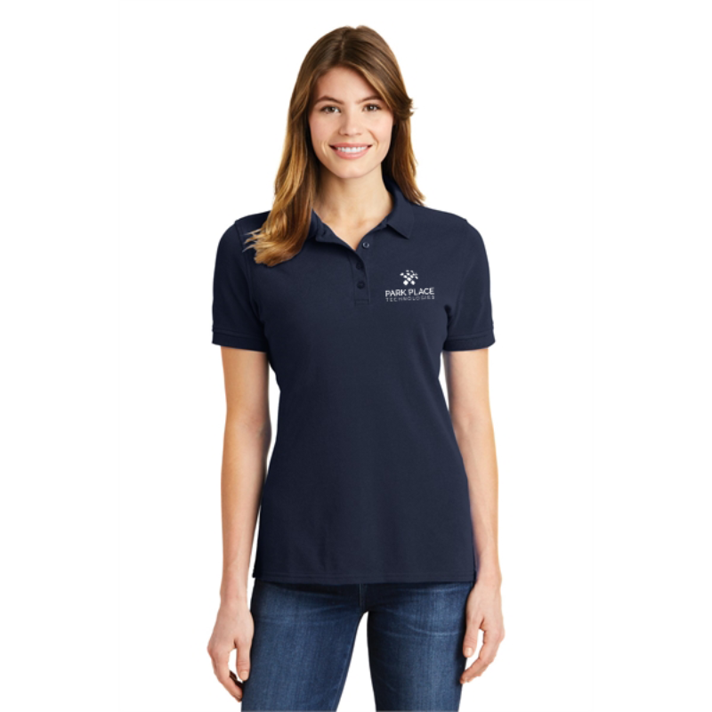 Port & Company Ladies Combed Ring Spun Pique Polo, Deep Navy Main Image