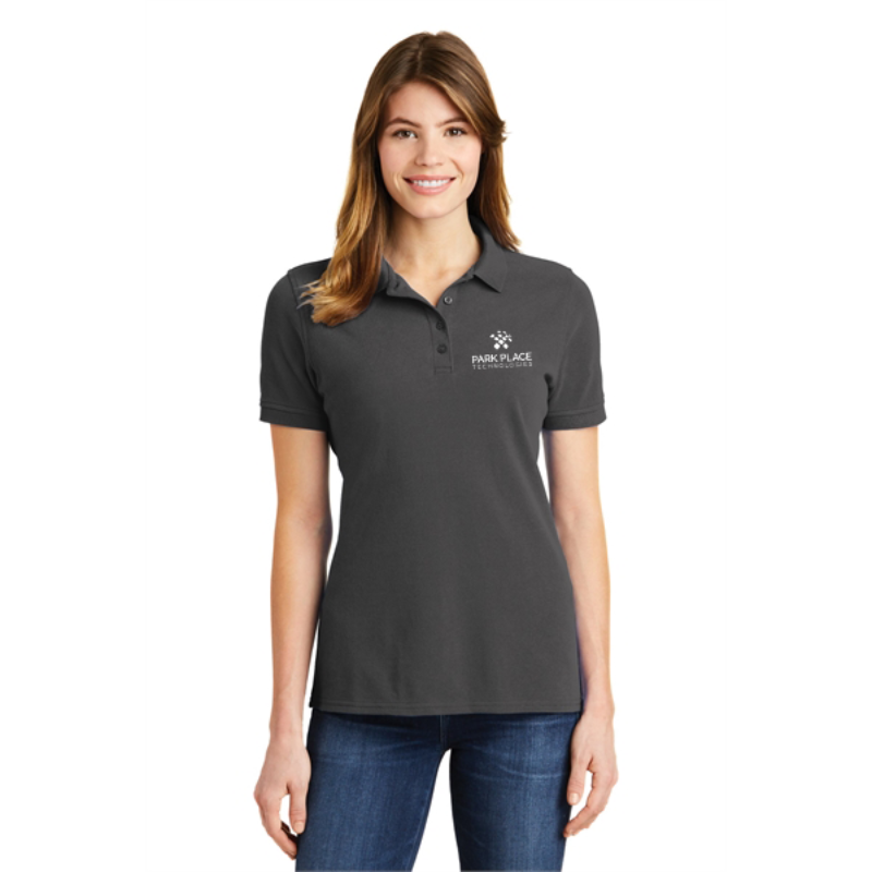 Port & Company Ladies Combed Ring Spun Pique Polo, Charcoal Main Image