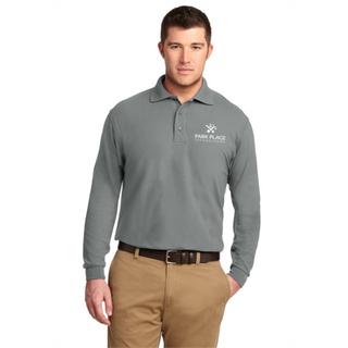 Port Authority Silk Touch Long Sleeve Polo, Cool Gray  |  K500LS