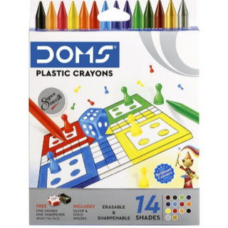 DOMS 14 Shades Plastic Crayons