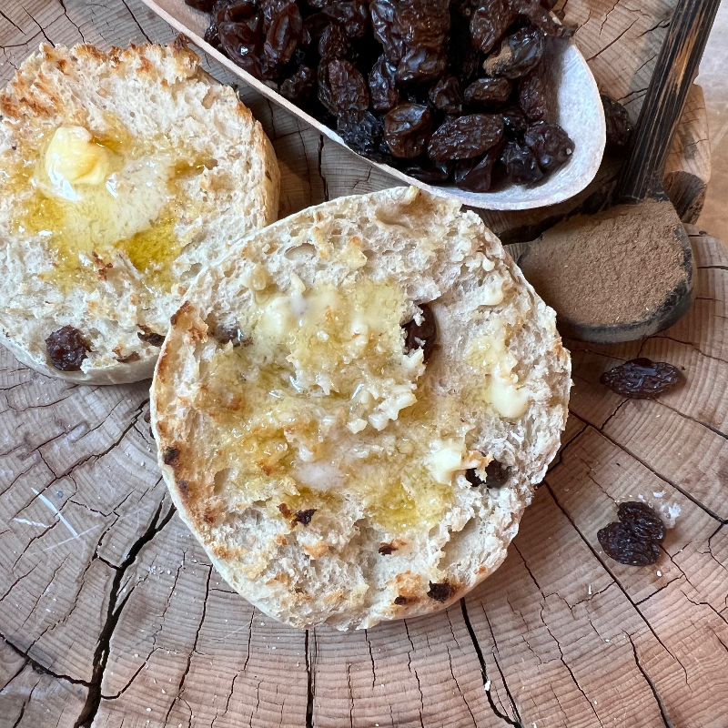 Cinnamon Raisin Sourdough English Muffins (4-pack)