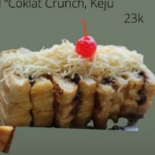 Roti Bakar Spesial Coklat Crunch, Keju, Susu