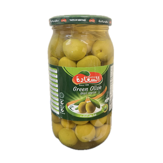 Al Saadah Green Olives Sliced 1000gx12 Glass Jar 