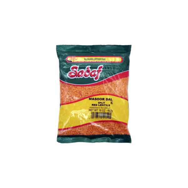 Sadaf Split Red Lentils  Masoor Dal  16 oz X 12 pcs