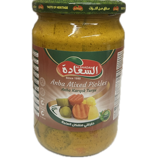 Al Saadah Mixed Pickles (Anba)  1350 x 6 Glass Jar 