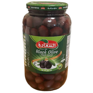 Al Saadah Black Kalamata Olives 1350 x 6 Glass Jar 