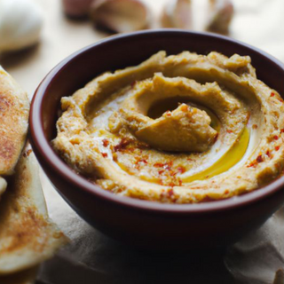 Hummus con ajo asada