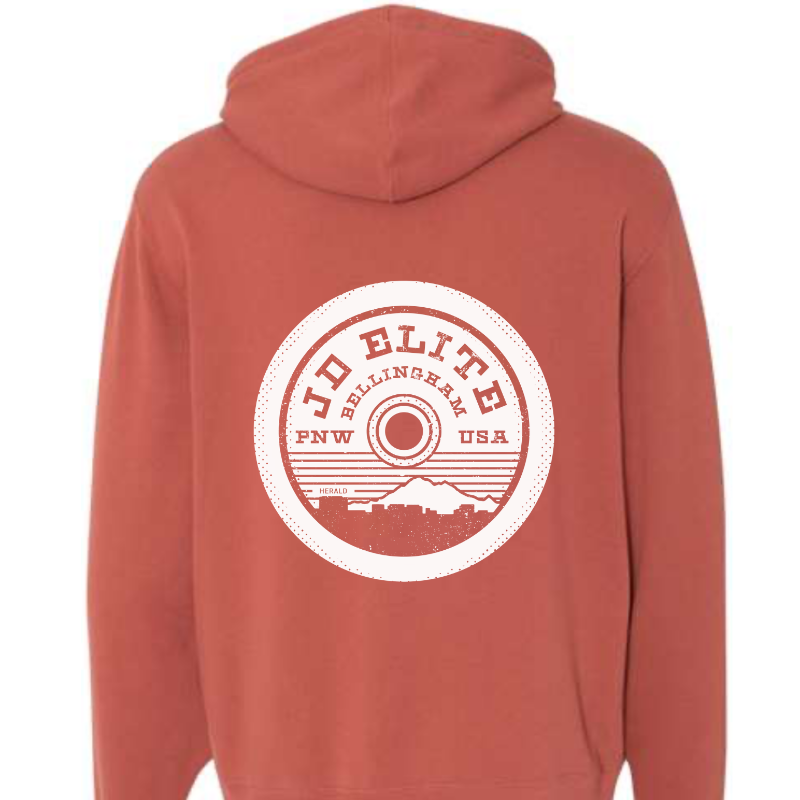 Lightweight Full-Zip Hooded Sweatshirt (Rust)