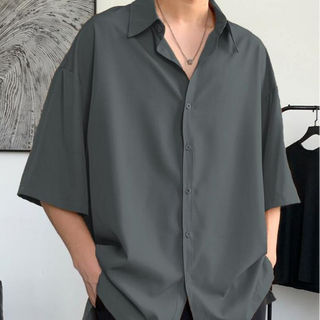 Men Split Hem Drop Shoulder Shirt