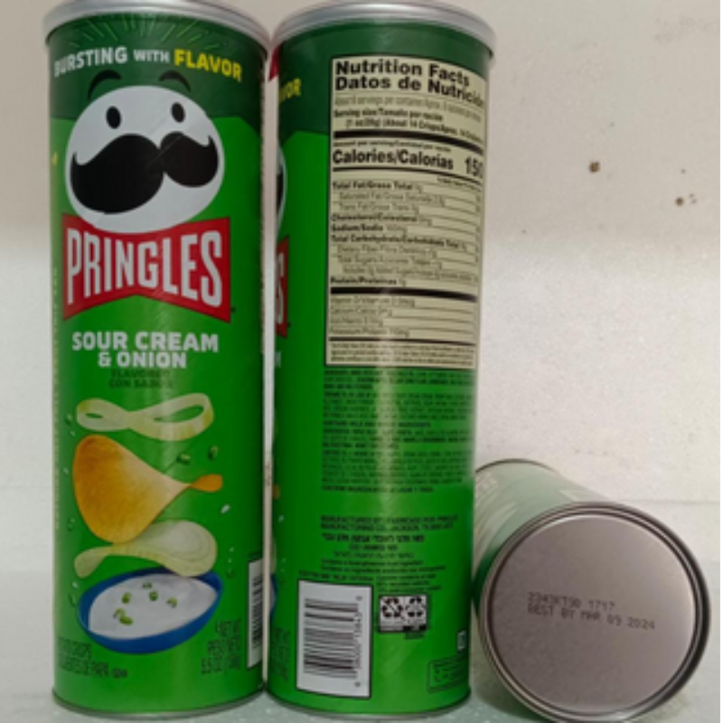 Pringles Sour Cream & Onion Flavored Potato Crisps, 165g Main Image