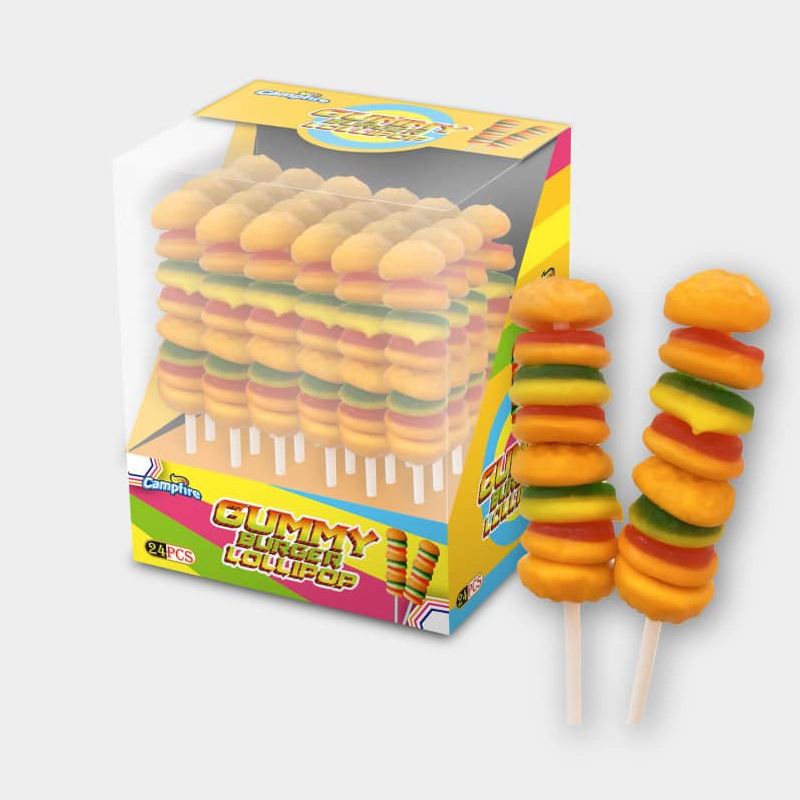 Burger gummy lolypop 24 pcs