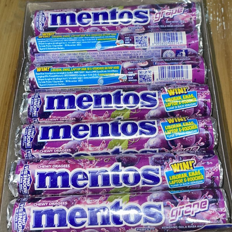 Mentos GRAPES 29g (Pack of 14) Sale280~(Imported) (Cost you 16.43/pc) - Copy 1 Main Image