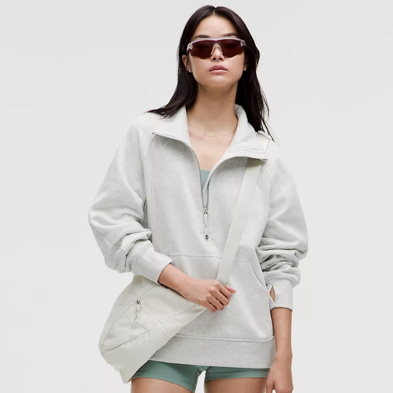 Scuba Oversized Funnel Neck Half Zip *Long - Grey