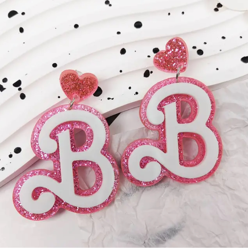 Glitter Barbie Earrings