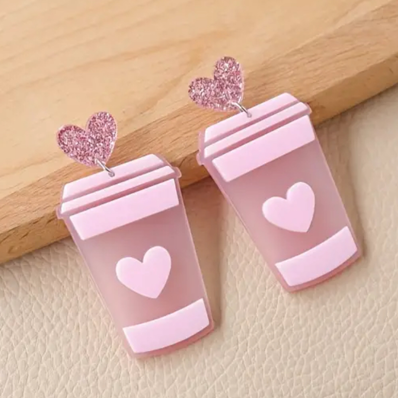 Heart Coffee Earrings