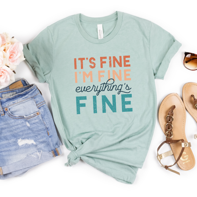 Everything’s Fine (on heather dusty blue)