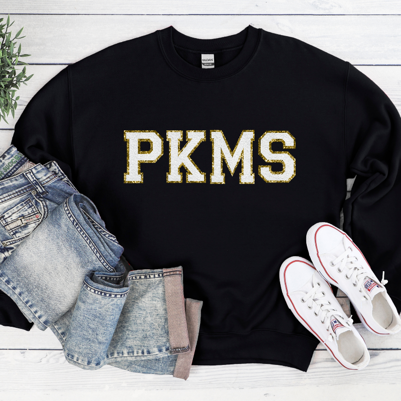 PKMS (chenille letters on black) 