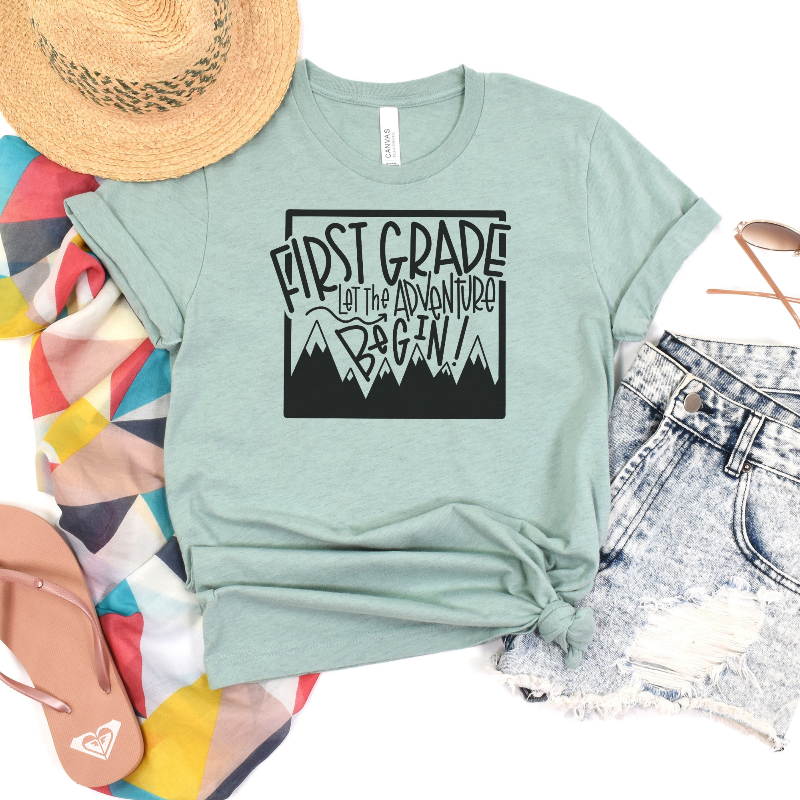 First Grade Adventure (on dusty blue)