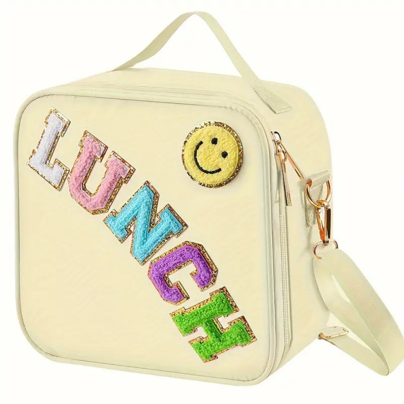 Chenille Letter Lunch Bag *OffWhite