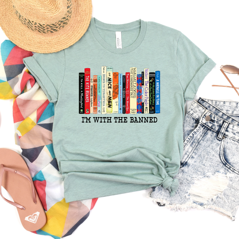 I’m With the Banned (on dusty blue)