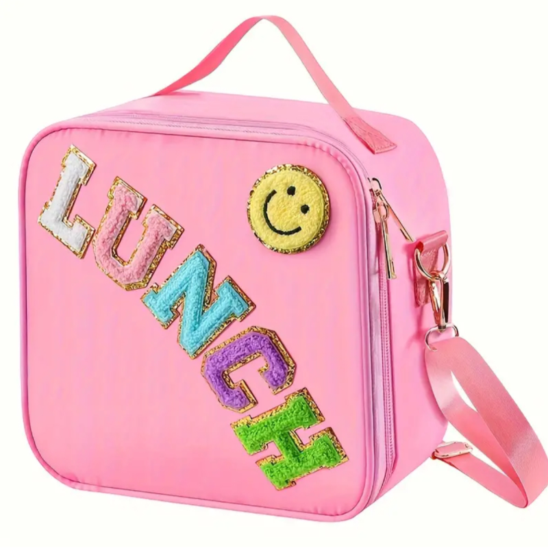 Chenille Letter Lunch Bag *Pink